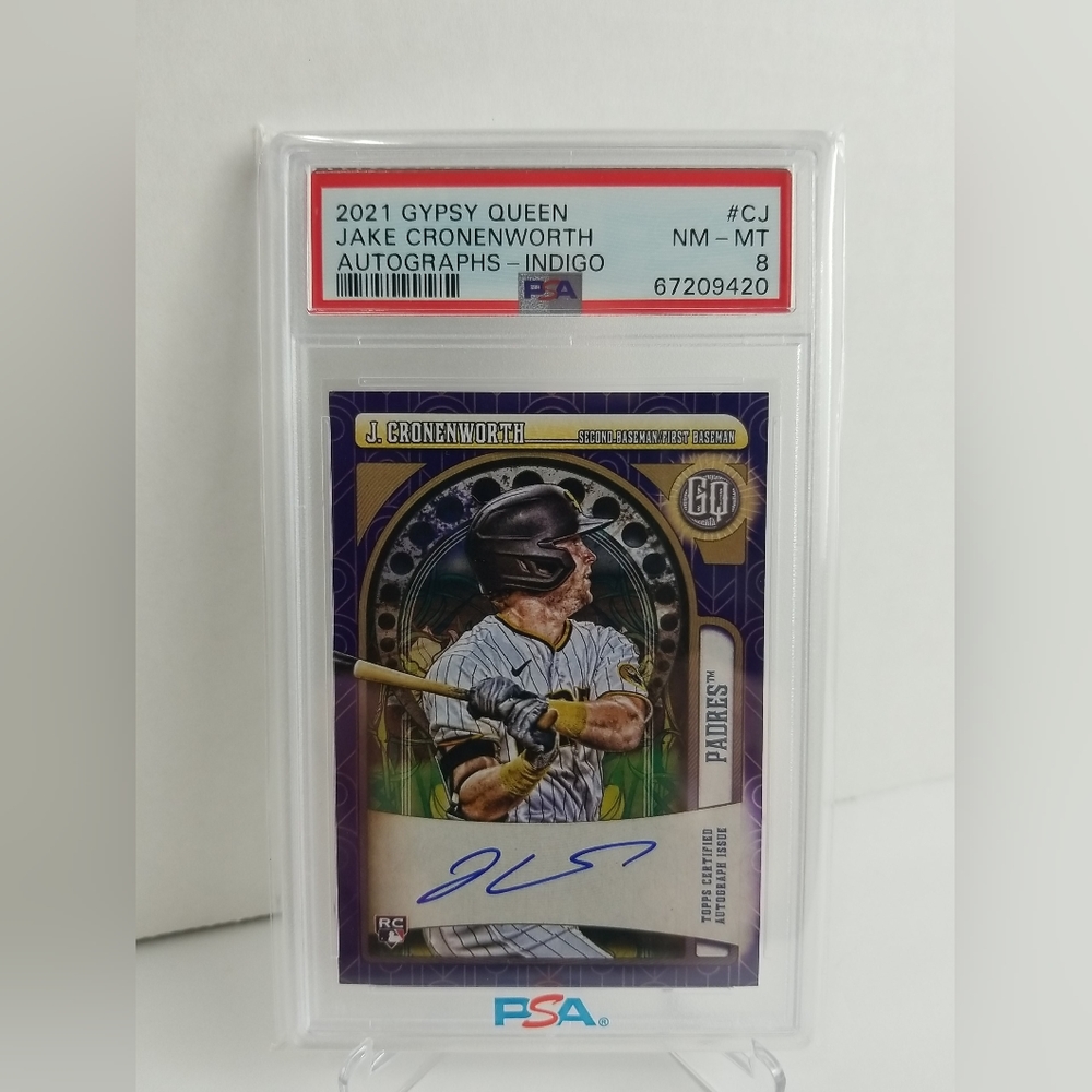 2021 Jake Cronenworth RC Auto Topps Gypsy Queen Autographed Indigo 68/150- PSA 8